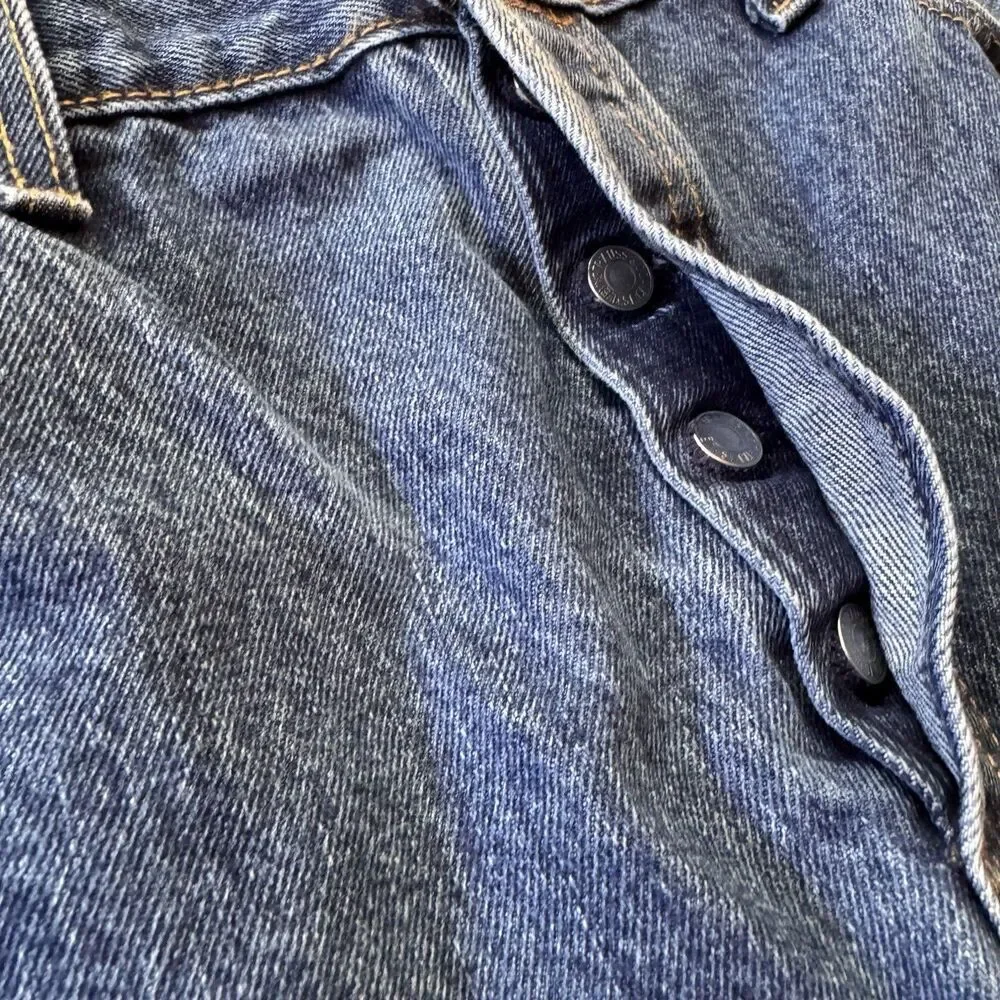 Levis 501 Jeans Mens 36x34 Blue Button Fly Denim Pants Classic Straight
